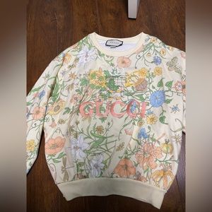 gucci tennis racket floral sweatshirt